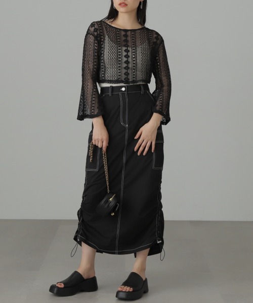 FREE'S MART(フリーズマート)の「◆前後2Wayレースショート丈カーディガン(カーディガン/ボレロ・レディース・ブラック/ホワイト/ブルー・FREE)」の19枚目の写真