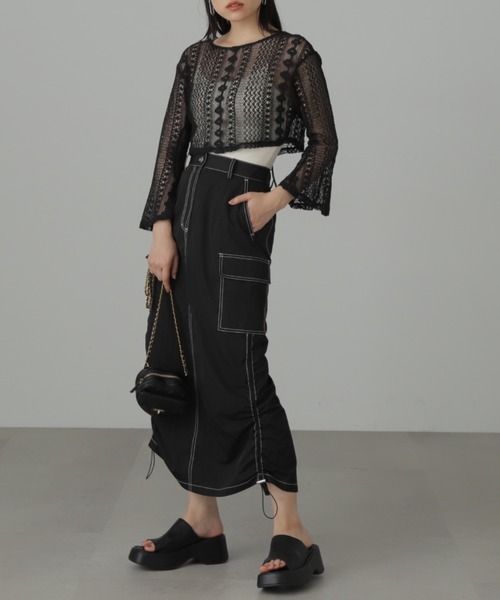 FREE'S MART(フリーズマート)の「◆前後2Wayレースショート丈カーディガン(カーディガン/ボレロ・レディース・ブラック/ホワイト/ブルー・FREE)」の14枚目の写真