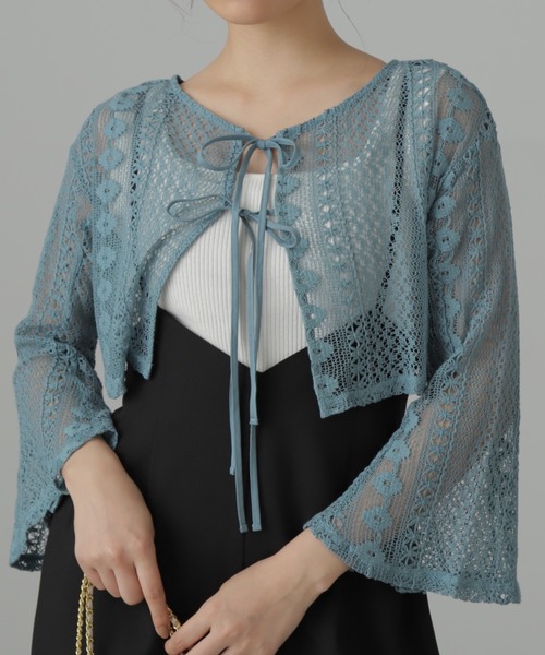 FREE'S MART(フリーズマート)の「◆前後2Wayレースショート丈カーディガン(カーディガン/ボレロ・レディース・ブラック/ホワイト/ブルー・FREE)」の21枚目の写真