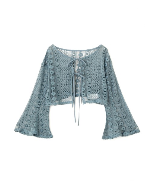 FREE'S MART(フリーズマート)の「◆前後2Wayレースショート丈カーディガン(カーディガン/ボレロ・レディース・ブラック/ホワイト/ブルー・FREE)」の7枚目の写真