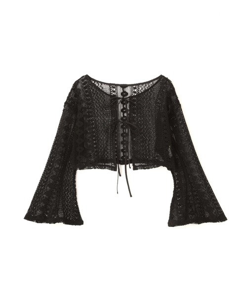 FREE'S MART(フリーズマート)の「◆前後2Wayレースショート丈カーディガン(カーディガン/ボレロ・レディース・ブラック/ホワイト/ブルー・FREE)」の5枚目の写真