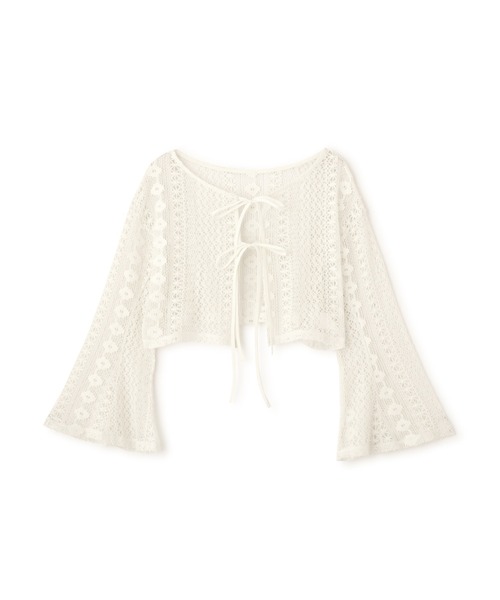 FREE'S MART(フリーズマート)の「◆前後2Wayレースショート丈カーディガン(カーディガン/ボレロ・レディース・ブラック/ホワイト/ブルー・FREE)」の9枚目の写真