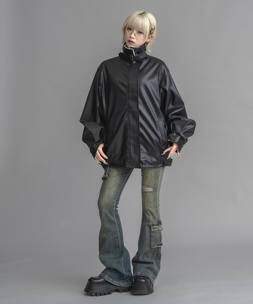 ユニセックス】オーバーサイズレザーフライトジャケット（その他