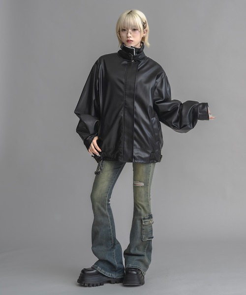 ユニセックス】オーバーサイズレザーフライトジャケット（その他