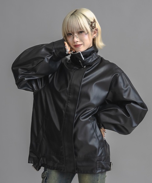 ユニセックス】オーバーサイズレザーフライトジャケット（その他