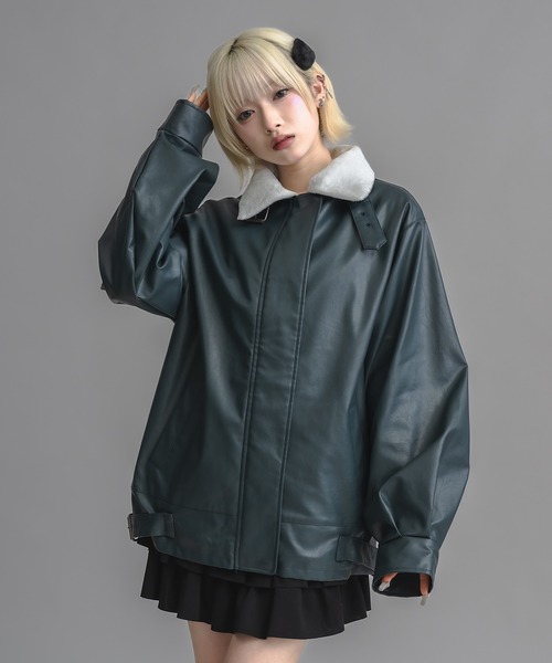 ユニセックス】オーバーサイズレザーフライトジャケット（その他