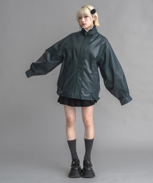 ユニセックス】オーバーサイズレザーフライトジャケット（その他