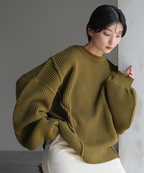 select MOCA（セレクトモカ）の「オーバーボリュームスリーブニット（ニット/セーター・レディース・アイボリー/ブラック/カーキ・FREE）」の20枚目の写真