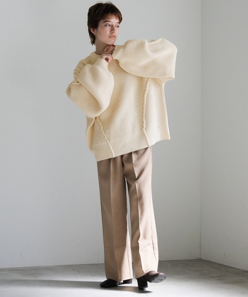 select MOCA（セレクトモカ）の「オーバーボリュームスリーブニット（ニット/セーター・レディース・アイボリー/ブラック/カーキ・FREE）」の11枚目の写真
