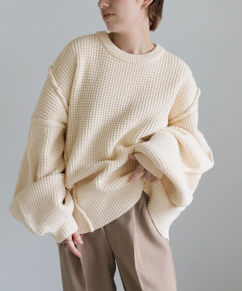 セール】オーバーボリュームスリーブニット（ニット/セーター