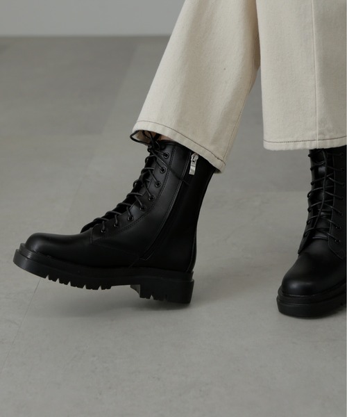 FREE'S MART（フリーズマート）の「◆シンプルレースアップブーツ（ブーツ・レディース・ブラック・MEDIUM/SMALL）」の2枚目の写真