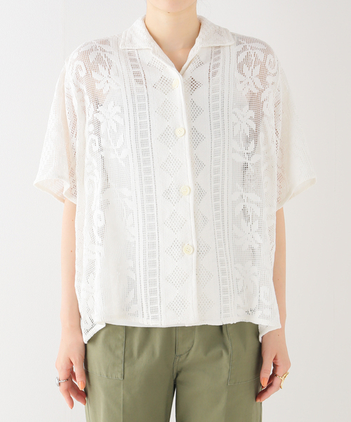 Spick and Span ジャガードレースハーフスリーブシャツ ジャガードレースハーフスリーブシャツ（シャツ/ブラウス