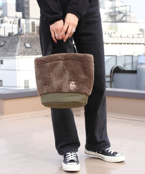 CHUMS(チャムス)の「CHUMS/チャムス エルモフリーストートバッグ Elmo Fleece Tote Bag(トートバッグ・レディース・ブラウン/アイボリー/ブラック・FREE)」の3枚目の写真
