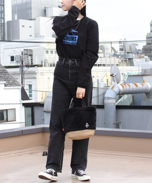 CHUMS(チャムス)の「CHUMS/チャムス エルモフリーストートバッグ Elmo Fleece Tote Bag(トートバッグ・レディース・ブラウン/アイボリー/ブラック・FREE)」の5枚目の写真