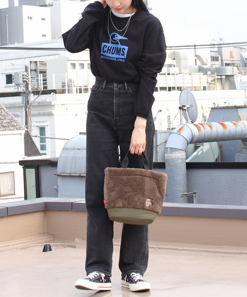 CHUMS(チャムス)の「CHUMS/チャムス エルモフリーストートバッグ Elmo Fleece Tote Bag(トートバッグ・レディース・ブラウン/アイボリー/ブラック・FREE)」の7枚目の写真