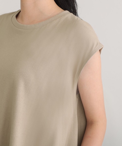 ElegChic（エレグシック）の「アシメフレンチスリーブカットソー（Tシャツ/カットソー・レディース・ブラック/グレイッシュベージュ/オフホワイト/モカ・XL/4L/M）」の22枚目の写真