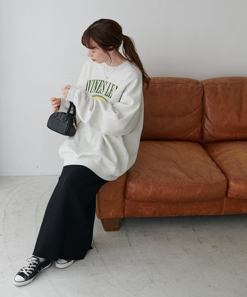 DISCOAT（ディスコート）の「ナローニットスカート（スカート・レディース・ブラック/ライトグレー/パープル・FREE）」の6枚目の写真