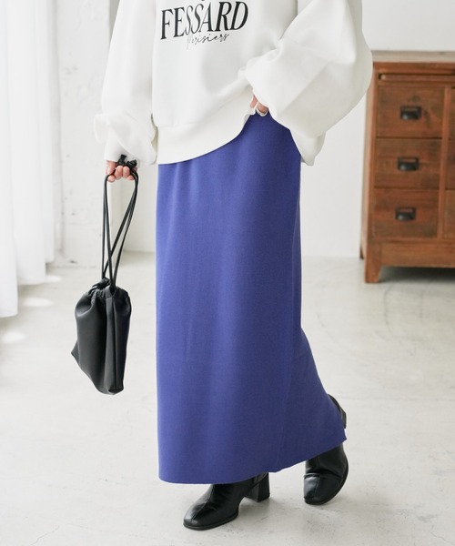 DISCOAT（ディスコート）の「ナローニットスカート（スカート・レディース・ブラック/ライトグレー/パープル・FREE）」の21枚目の写真