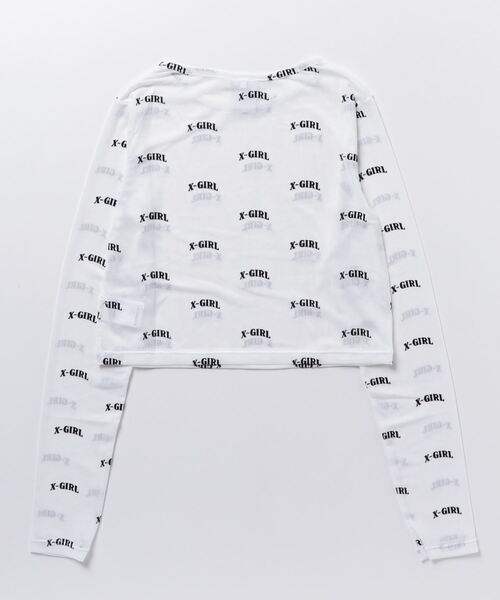 X-girl（エックスガール）の「LOGO SHEER CROPPED TOP（Tシャツ/カットソー・レディース・ホワイト/ライトパープル・S/M）」の11枚目の写真