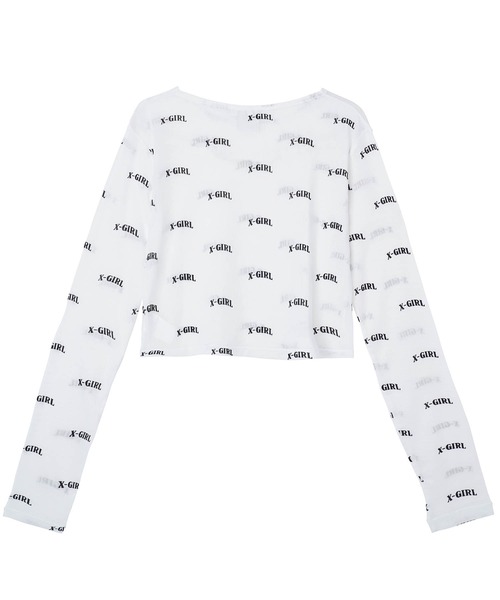 X-girl（エックスガール）の「LOGO SHEER CROPPED TOP（Tシャツ/カットソー・レディース・ホワイト/ライトパープル・S/M）」の3枚目の写真