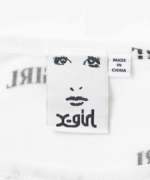 X-girl（エックスガール）の「LOGO SHEER CROPPED TOP（Tシャツ/カットソー・レディース・ホワイト/ライトパープル・S/M）」の4枚目の写真