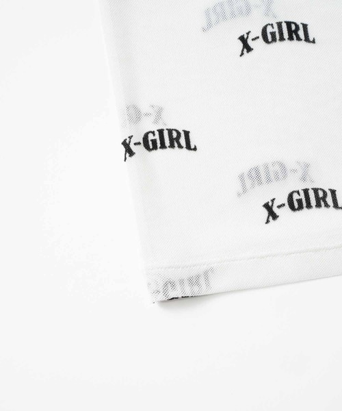 X-girl（エックスガール）の「LOGO SHEER CROPPED TOP（Tシャツ/カットソー・レディース・ホワイト/ライトパープル・S/M）」の7枚目の写真