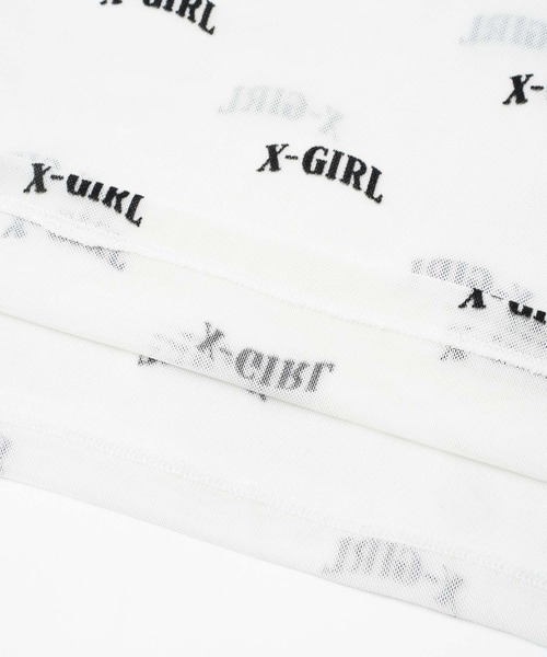 X-girl（エックスガール）の「LOGO SHEER CROPPED TOP（Tシャツ/カットソー・レディース・ホワイト/ライトパープル・S/M）」の8枚目の写真