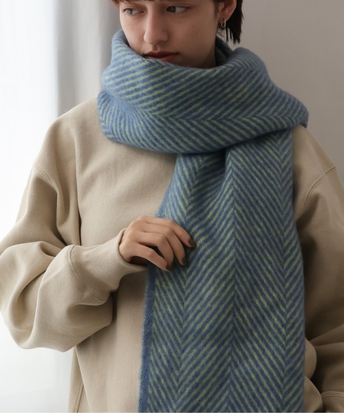 セール】ヘリンボーンボリュームストール（マフラー）｜emesuelee