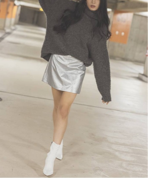 AMBIENT（アンビエント）の「ﾚｻﾞｰﾌﾚｱﾐﾆｽｶｰﾄ（スカート・レディース・ブラック/ベージュ/アイボリー/シルバー・S/M）」の11枚目の写真