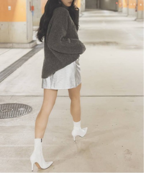 AMBIENT（アンビエント）の「ﾚｻﾞｰﾌﾚｱﾐﾆｽｶｰﾄ（スカート・レディース・ブラック/ベージュ/アイボリー/シルバー・S/M）」の12枚目の写真