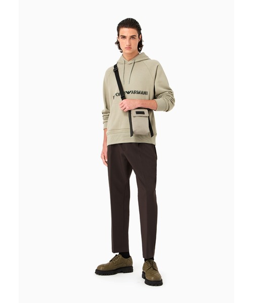 EMPORIO ARMANI(エンポリオアルマーニ)の「【エンポリオ アルマーニ】フード付きスウェットシャツ ヘビーウェイトジャージー製 ミリタリースタイルフォントロゴ刺繍(スウェット・メンズ・セージグリーン/グレイッシュベージュ・LARGE/MEDIUM/SMALL)」の14枚目の写真