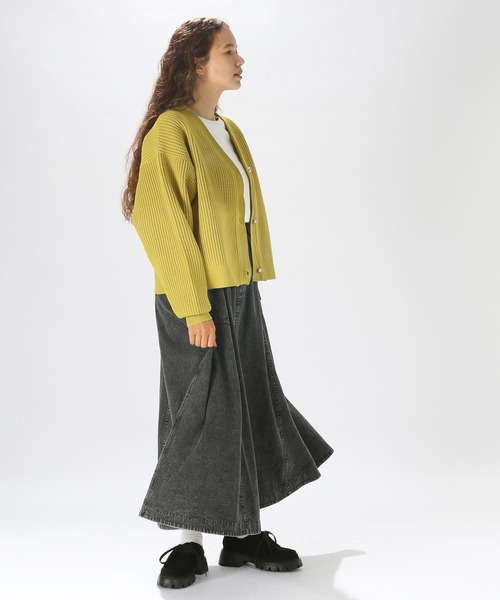 niko and...(ニコアンド)の「軽ワッフルVネックカーディガン(カーディガン/ボレロ・レディース・アイボリー/ブラック/イエロー/ライトグレー・MEDIUM/BIG(L))」の14枚目の写真