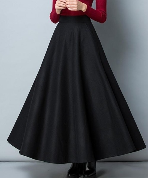 【セール】Aラインフレアロングスカート（スカート）｜deux amour（ドゥーザムール）