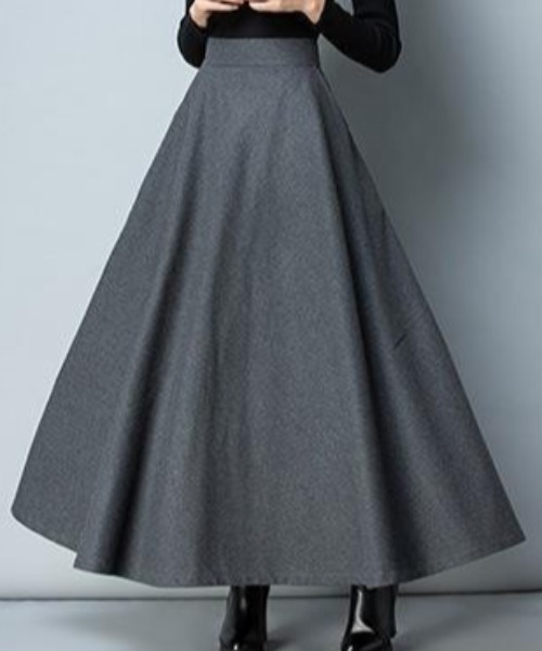 deux amour(ドゥーザムール)の「Aラインフレアロングスカート(スカート・レディース・ブラック/レッド/グレー・FREE)」の7枚目の写真
