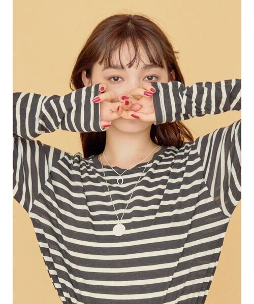 AMERICAN HOLIC(アメリカンホリック)の「シアークルーネックプルオーバー(Tシャツ/カットソー・レディース・グレー系その他4/キャメル/その他7/オフホワイト・L/M)」の7枚目の写真