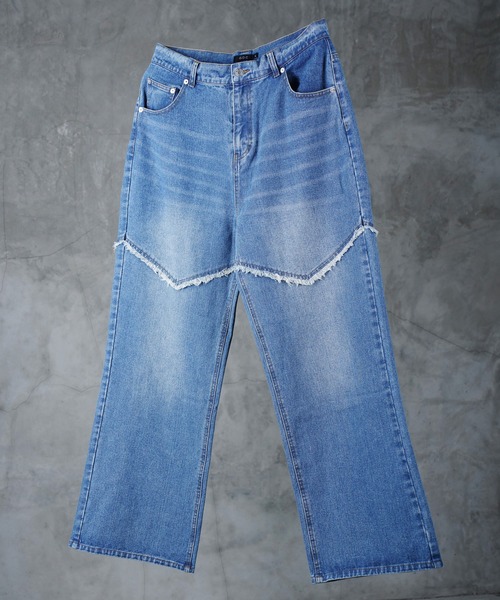G.O.C(ジーオーシー)の「カットオフ ワイド ウエスタン デニム パンツ(デニムパンツ・メンズ・ブラック/ブルー・MEDIUM/LARGE)」の13枚目の写真