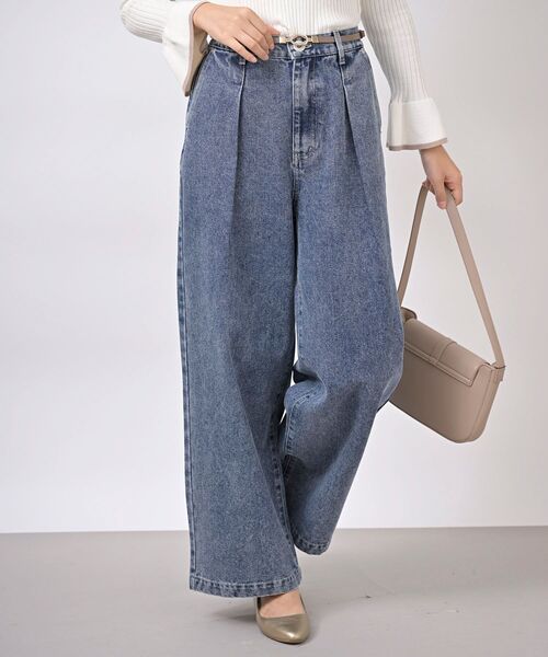 rps（アールピーエス）の「タックワイドパンツ（その他パンツ・レディース・ブルー/アイボリー/ブラック/インディゴブルー・フリー）」の4枚目の写真