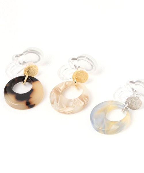 studio CLIP(スタディオクリップ)の「やさしクリップイヤリング サークル(イヤリング・レディース・ブルー/ベージュ/ブラウン・FREE)」の5枚目の写真