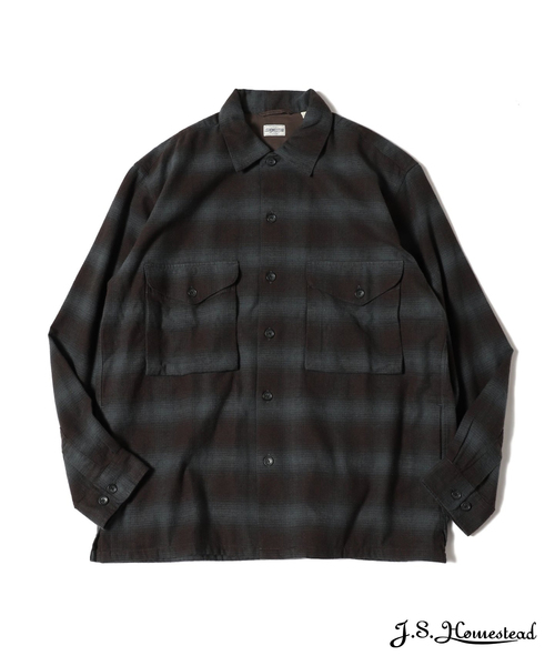 JOURNAL STANDARD J.S HOMESTEAD（ジャーナルスタンダードホームステッド）の「【J.S.Homestead】C/Li/W CREAP BOARD SHIRTS（シャツ/ブラウス・メンズ・アイボリー/ライトグレー/ベージュ系その他・MEDIUM/LARGE）」の2枚目の写真