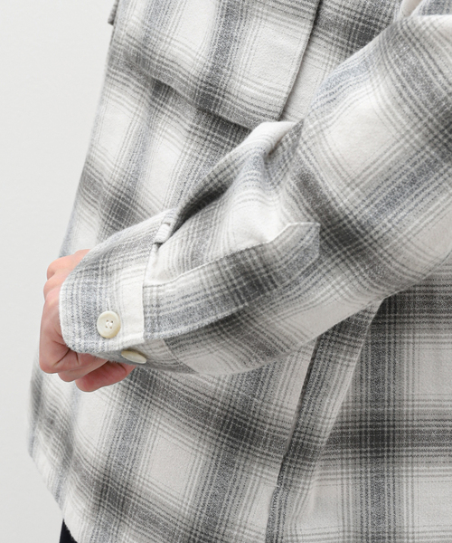 JOURNAL STANDARD J.S HOMESTEAD（ジャーナルスタンダードホームステッド）の「【J.S.Homestead】C/Li/W CREAP BOARD SHIRTS（シャツ/ブラウス・メンズ・アイボリー/ライトグレー/ベージュ系その他・MEDIUM/LARGE）」の14枚目の写真