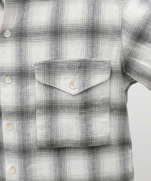 JOURNAL STANDARD J.S HOMESTEAD（ジャーナルスタンダードホームステッド）の「【J.S.Homestead】C/Li/W CREAP BOARD SHIRTS（シャツ/ブラウス・メンズ・アイボリー/ライトグレー/ベージュ系その他・MEDIUM/LARGE）」の15枚目の写真