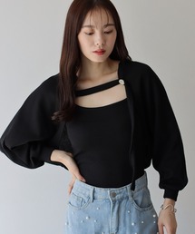 BLUEEAST | リブショートボレロ+キャミセット(アンサンブル)