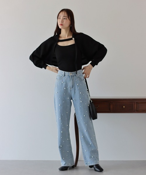 BLUEEAST(ブルーイースト)の「リブショートボレロ+キャミセット(アンサンブル・レディース・モカ/ホワイト/ブラック・MEDIUM)」の19枚目の写真