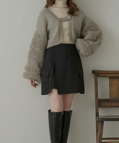 Ambre Neige（アンブルネージュ）の「レイヤードカーゴスカパン／【WEB/EC限定商品】（その他パンツ・レディース・ブラック/グレー/モカ・FREE）」の2枚目の写真