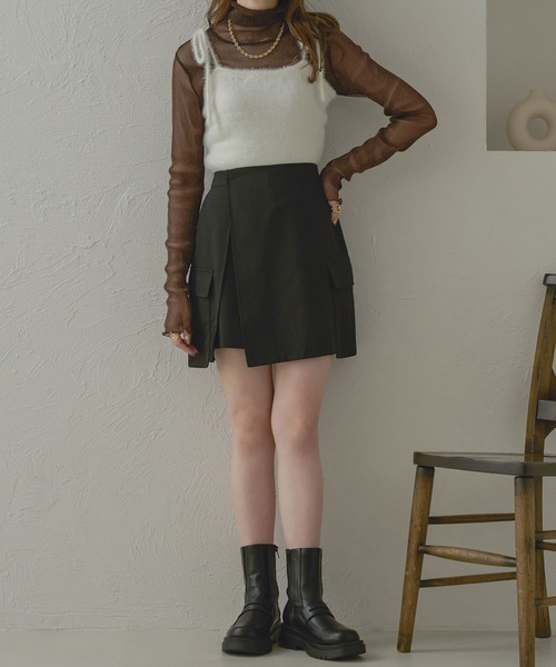 Ambre Neige（アンブルネージュ）の「レイヤードカーゴスカパン／【WEB/EC限定商品】（その他パンツ・レディース・ブラック/グレー/モカ・FREE）」の6枚目の写真