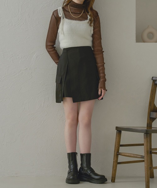 Ambre Neige（アンブルネージュ）の「レイヤードカーゴスカパン／【WEB/EC限定商品】（その他パンツ・レディース・ブラック/グレー/モカ・FREE）」の7枚目の写真