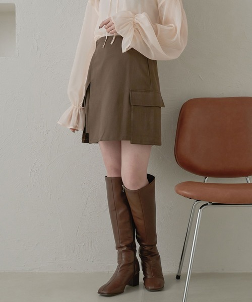 Ambre Neige（アンブルネージュ）の「レイヤードカーゴスカパン／【WEB/EC限定商品】（その他パンツ・レディース・ブラック/グレー/モカ・FREE）」の19枚目の写真