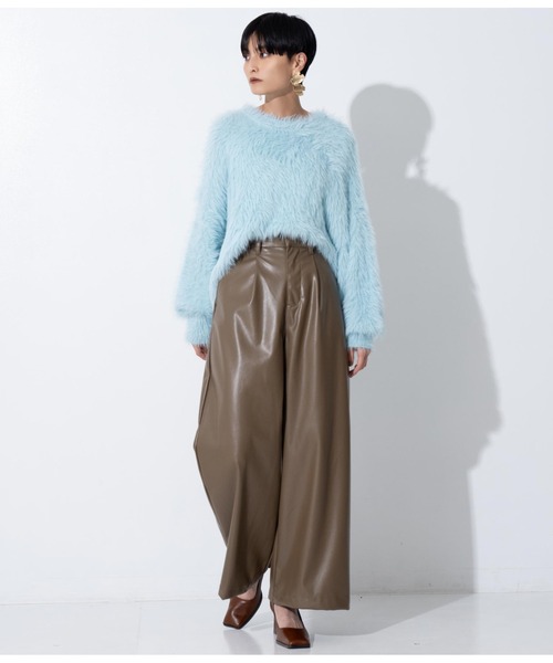 Settimissimo（セッティミッシモ）の「ロングフェザーヤーンバルキープルオーバー（ニット/セーター・レディース・ブルー/ダークグレー/オレンジ・FREE）」の11枚目の写真