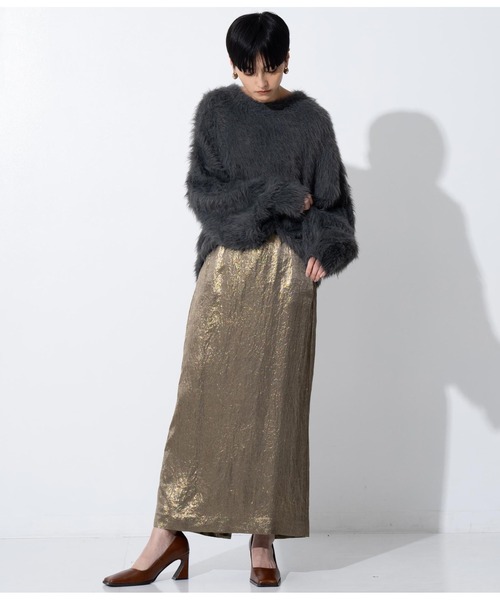 Settimissimo（セッティミッシモ）の「ロングフェザーヤーンバルキープルオーバー（ニット/セーター・レディース・ブルー/ダークグレー/オレンジ・FREE）」の16枚目の写真