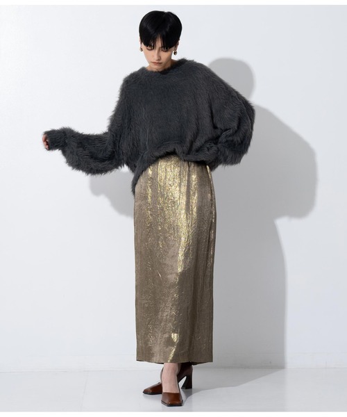 Settimissimo（セッティミッシモ）の「ロングフェザーヤーンバルキープルオーバー（ニット/セーター・レディース・ブルー/ダークグレー/オレンジ・FREE）」の17枚目の写真